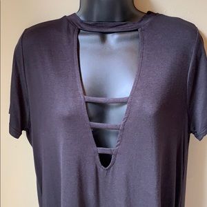 NWT Black ladder front top